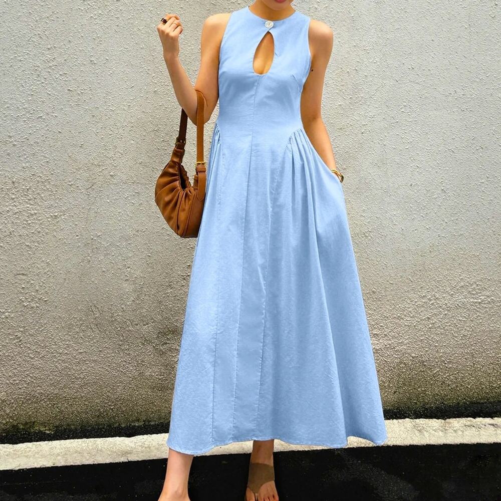Commense Light Blue Midi Dress